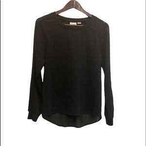 VERO MODA Sheer Black Shirt Long Sleeve Size Small